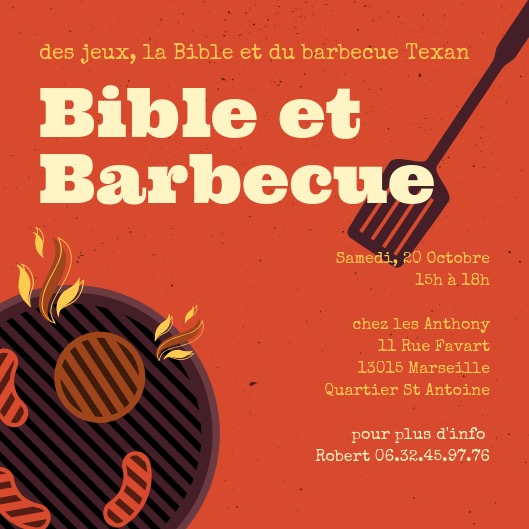 20 oct, des Jeunes: Bible et Barbecue